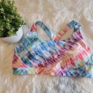 Athleta Multicolor Tye Dye Sports Bra D-DD | Size XL